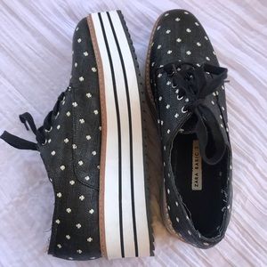zara basics polkadot platform sneaker